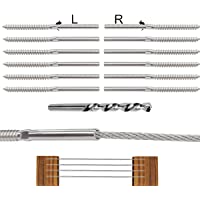 TooTaci - 6 pares de tornillos de rosca de mano izquierda y derecha y T316 de acero inoxidable para kit de barandilla de…